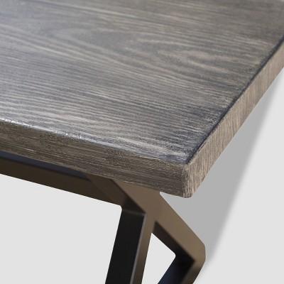 Rolando Rectangular Brown Aluminum Outdoor Dining Table