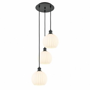 White Venetian - 3 Light Cord Hung Multi Pendant In Modern Style-30.75 Inches Tall and 14.5 Inches Wide - 1 of 1