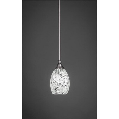 Toltec Lighting Any 1 - Light Pendant in  Brushed Nickel with 5" Black Fusion Shade