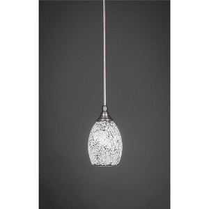 Toltec Lighting Any 1 - Light Pendant in  Brushed Nickel with 5" Black Fusion Shade - 1 of 1