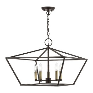 Livex Lighting Devone 5 - Light Chandelier in  Bronze/Antique Brass - 1 of 4