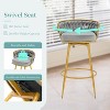 MAYEERTY Swivel Counter Height Bar Stools Set of 2 31.5 Bar Height Hand-Woven Gray Kitchen Island - 3 of 4