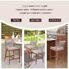 2PCS Modern Wicker Rattan Patio Bar Stools with Backrest, Ergonomic Comfort Design, Bohemia Style for Patio, Garden, Kitchen - 3 of 4