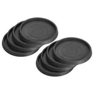 Unique Bargains Round Non-Slip Chair Leg Floor Protectors for Bed Stopper 8 Pcs 3.5'' Black - 1 of 4