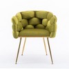 28.7" Velvet Modern Single Accent Chair with Gold Metal Legs and Cotton Cushion - 4 of 4