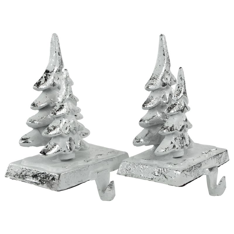 Northlight Set of 2 Silver Christmas Tree Stocking Holders 5.75", 5 of 7