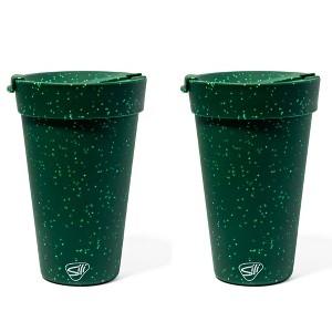Silipint: Silicone 16oz Coffee Tumblers, 2 Pack, Green Speckled - 1 of 4