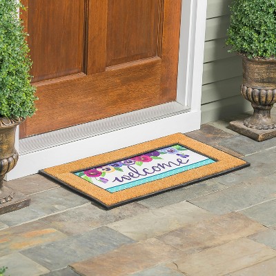 Evergreen Pansy Garden Sassafras Indoor Outdoor Switch Doormat 1'10"x10" Multicolored