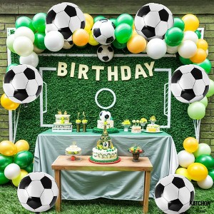 KatchOn, Black and White Mylar Soccer Balloons - Huge 22 Inch, Pack of 6 | 4D Soccer Balloon - 1 of 4