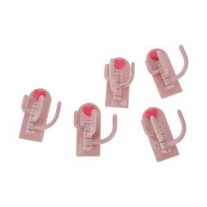 Unique Bargains Utility 3-Hook Adhesive Heart 3.15"x1.38" 5Pcs - 1 of 4