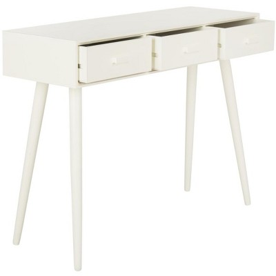 Elegant Transitional White Mirrored 3-Drawer Console Table
