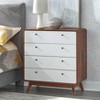 Cassie Mid-century Modern 4 Drawer Chest Walnut/white - Buylateral ...