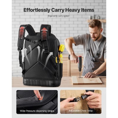 HBEZON 65-Pocket Tear-Resistant Tool Backpack with 21-Piece Tool Set, Ergonomic Design, Holds Up to 70lbs — фото 4