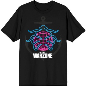Mens Call of Duty Retro Neon Anchor With Logo Black T-shirt - 1 of 1