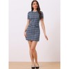 INSPIRE CHIC Women's Work Short Sleeve Vintage Houndstooth Pencil Sheath Dress - 4 of 4