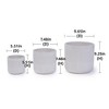 NAYSAYE Planter Set of 3 Grid Ceramic Flowerpot Sleek Glossy Design for Indoor Outdoor Garden, White, 9.65"*9.65"*9.26" - 3 of 4