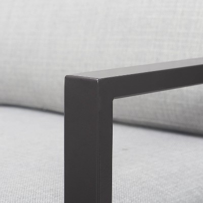 Russell Light Gray Metal Frame Accent Chair