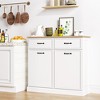 Tilt Out Trash Cabinet, Hidden Trash Can Cabinet 10 Gallon Storage Holder, Freestanding Garbage Can Cabinet - 3 of 4