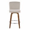 LumiSource Set of 2 Henry Counter Height Barstools Walnut Wood/Beige Fabric - 4 of 4