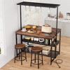 Kitchen Island with Storage, Bakers Rack with Power Outlet, Island Table for Kitchen,3 Tier Microwave Stand Oven Shelf,Large Coffee Bar Table - 4 of 4