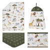 Sweet Jojo Designs Boy or Girl Gender Neutral Unisex Baby Crib Bedding Set - Jungle Animals Collection Green Yellow White 4pc - 2 of 4