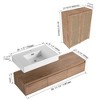 ChicFurnit Bathroom Vanity 60 Inch Wall Mounted Vanity Resin Sink 2 Large Cabinet Soft Close Drawer for Bathroom, Brown, 58.7"*18.1"*15.8" - 3 of 4