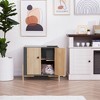 Teamson Pets Ryder Elevated Large Wooden Cat Litter Box Enclosure with Translucent Desktop, Dim Grey - 2 of 4
