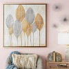 Canvas Leaf Framed Wall Art With Gold Frame Brown - Cosmoliving By ...