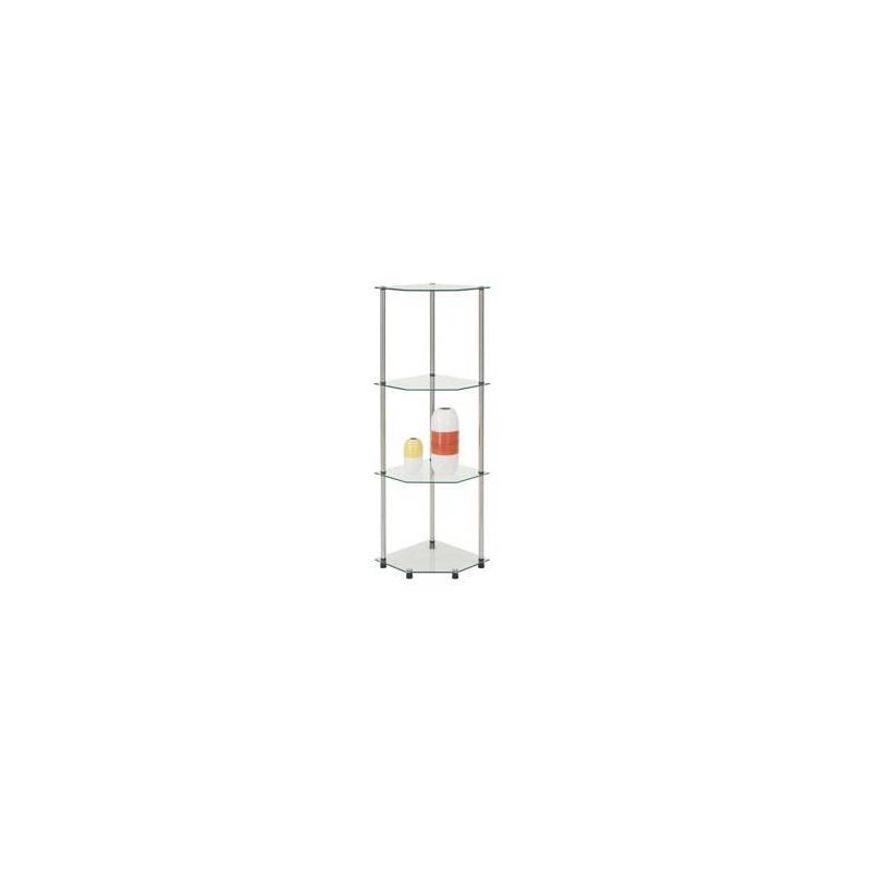 46.5" Designs2Go Classic Glass 4 Tier Corner Shelf - Breighton Home, 3 of 5