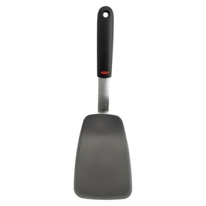 OXO Large Silicone Flexible Turner: Black Cooking Spatula, Dishwasher-Safe, Stainless Steel Handle, 13.3" Length - 1 of 4