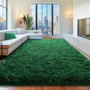 LOVEVOOK Large Area Rugs for Living Room Bedroom, 10x14 Feet Black Fluffy Shag Rugs, Modern Indoor Floor Carpet for Home Decor Aesthetic - 1 of 4