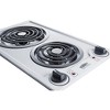 Summit Appliance CCE211WH 12-inch Wide 115V 2-Burner Coil Electric Cooktop, White Porcelain Surface - 3 of 4