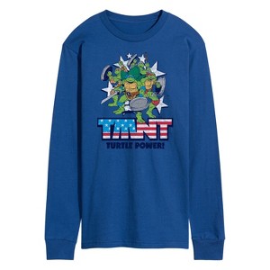 Men's - Teenage Mutant Ninja Turtles - Turtle Power Americana Long Sleeve Graphic T-Shirt - 1 of 4