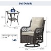 Outdoor Swivel Rocker Chairs Set 3 Piece Wicker Swivel Patio Chair with Rocking Chair, Thickened Cushions & Rattan Side Table for Balcony, Porch - 4 of 4
