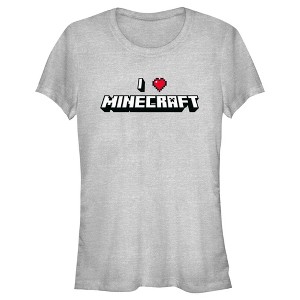 Juniors Womens Minecraft I Heart Minecraft T-Shirt - 1 of 4