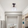 Dewdrop Vintage Brown Light Clear Seeded Glass Semi Flush Mount Ceiling Lamp - 4 of 4