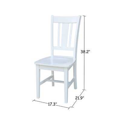 White High Back Solid Wood Slat Dining Chair Set