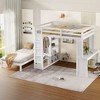 Queen Over Twin Bunk Bed with Dismountable Lower Bed and Desk - 3 of 4