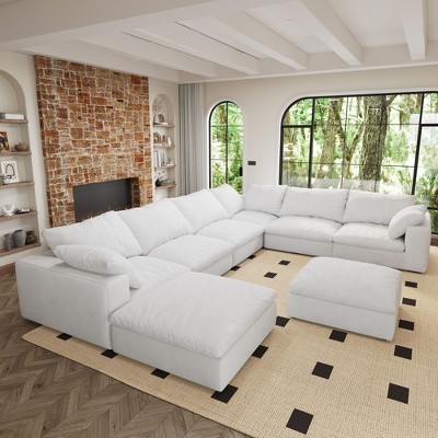 NicBex Couches for Living Room Feather-filled Seat Sofa Couches Comfy Upholstered 1pc Modular Design Sofa