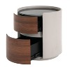 NicBex Contemporary Round Wooden Side Table with 2 Drawers Modern Home Decor for Living Room and Bedroom - 3 of 4