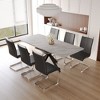 7-Piece Extendable Dining Set with Rectangle Kitchen Table and 6 C-shaped Tube Armless Chairs - 2 of 4