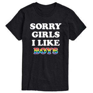 Men's - Instant Message - Sorry Girls I Like Boys Short Sleeve Graphic T-Shirt - 1 of 4