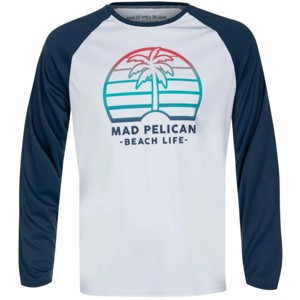 Mad Pelican Ombre Palm Shade Sun Kicker Raglan UV Long Sleeve T-Shirt - White - 1 of 2