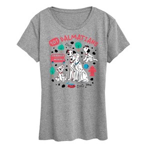 Women's - 101 Dalmatians - Collage of Dalmatian Family Short Sleeve Graphic T-Shirt - 1 of 4