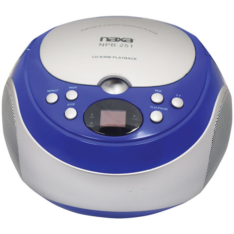 Naxa® 2.4-Watt Portable CD Player with AM/FM Radio (Blue), 2 of 5