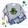 Simply Sage Market Women's Graphic Sweatshirt Buffalo Plaid Clover - 3 of 4