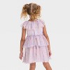 Audrey Camille Toddler Girls' Floral Layered Tulle Dress - Ballet Pink - 2 of 3
