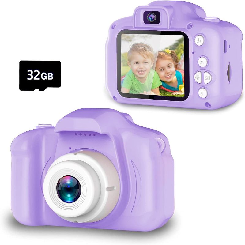 Link Kids Digital Camera 2" Color Display 1080P 3 Megapixel 32GB SD Card Selfie Mode Silicone Cover BONUS Card Reader Included Boys/Girls Great Gift, 1 of 6