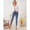 Womens Open Front Blazer Office Work Business Notched Lapel Suit Blazer Jacket Casual Cropped Long Sleeve Bolero Jacket - image 2 of 4