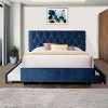 NicBex Queen Size Upholstered Platform Bed with Trundle and 2 Drawers for Adults/Boys/Girls,Blue - 2 of 4